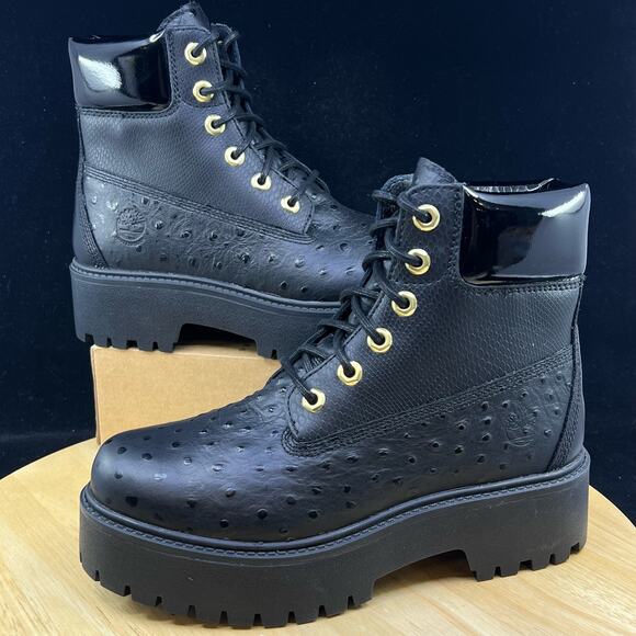 Timberland Shoes - Timberland Stone Street Leather Combat & Lace-Up Boots Shoes Women Size 8 New